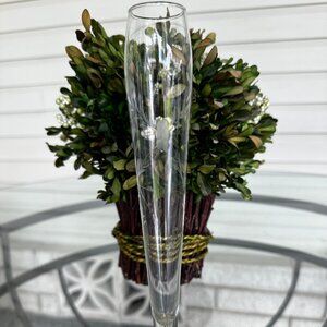 Vintage Duchin Creation Etched Crystal Bud Vase w/Sterling Silver Weighted Base